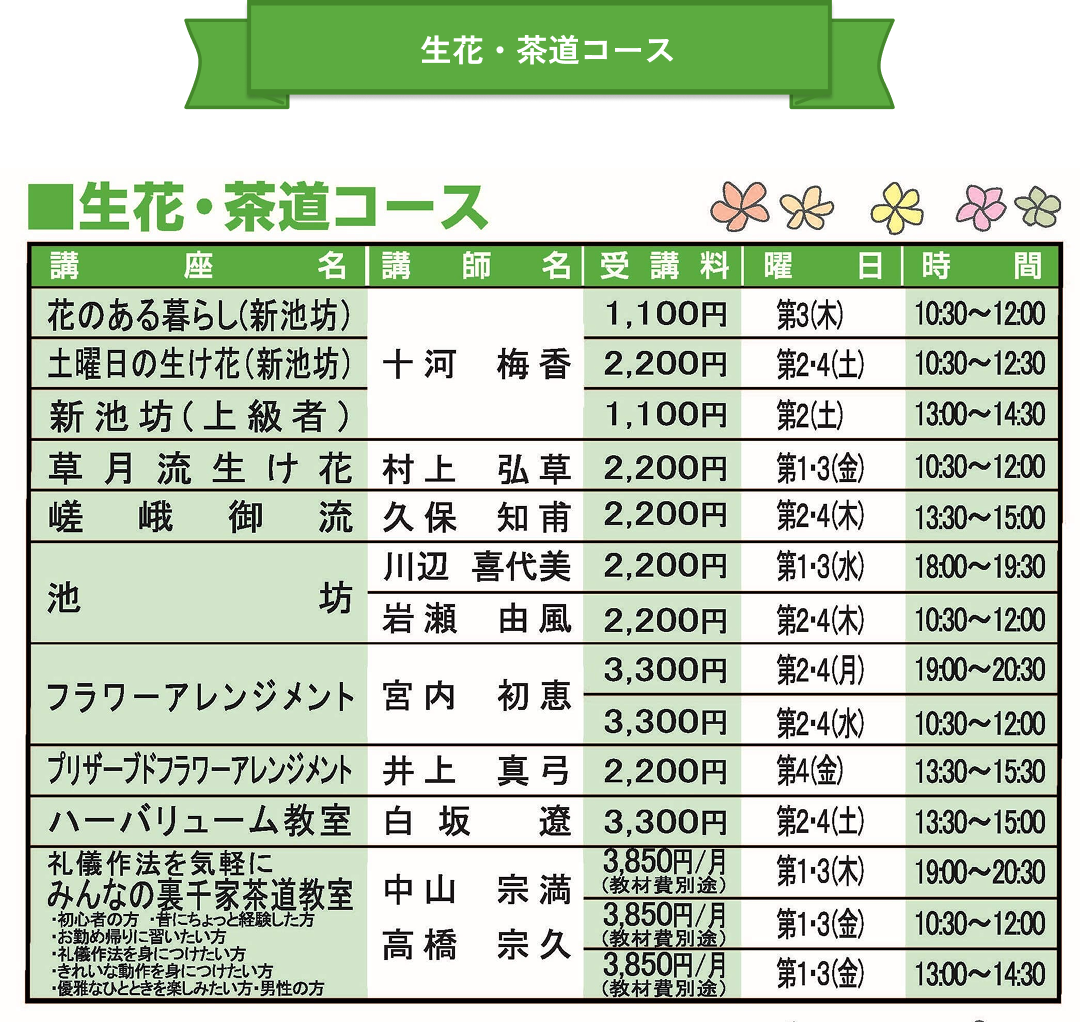 講座案内料金表03